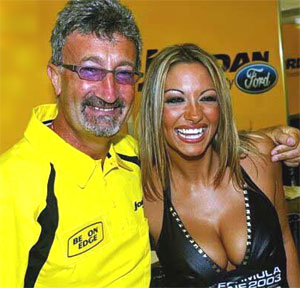 Met Jordan-teambaas Eddie Jordan